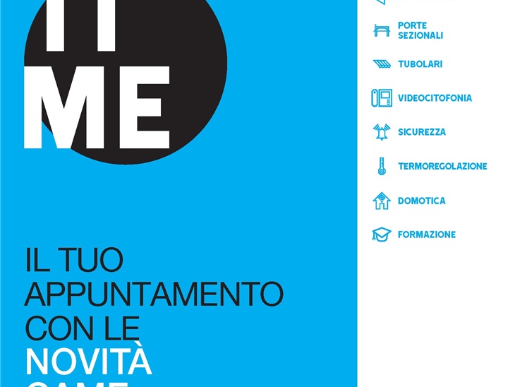 2019, CAME - Time01 il primo appuntamento con le novità Came