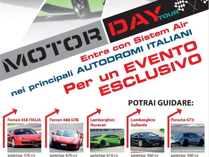 2019, SistemAir - Promozione, Motor Days Tour
